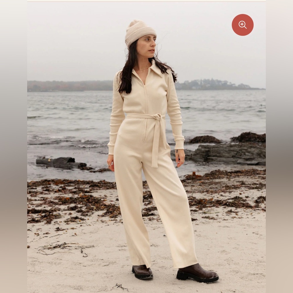 Noble Rib Sweater Jumpsuit in Oatmilk